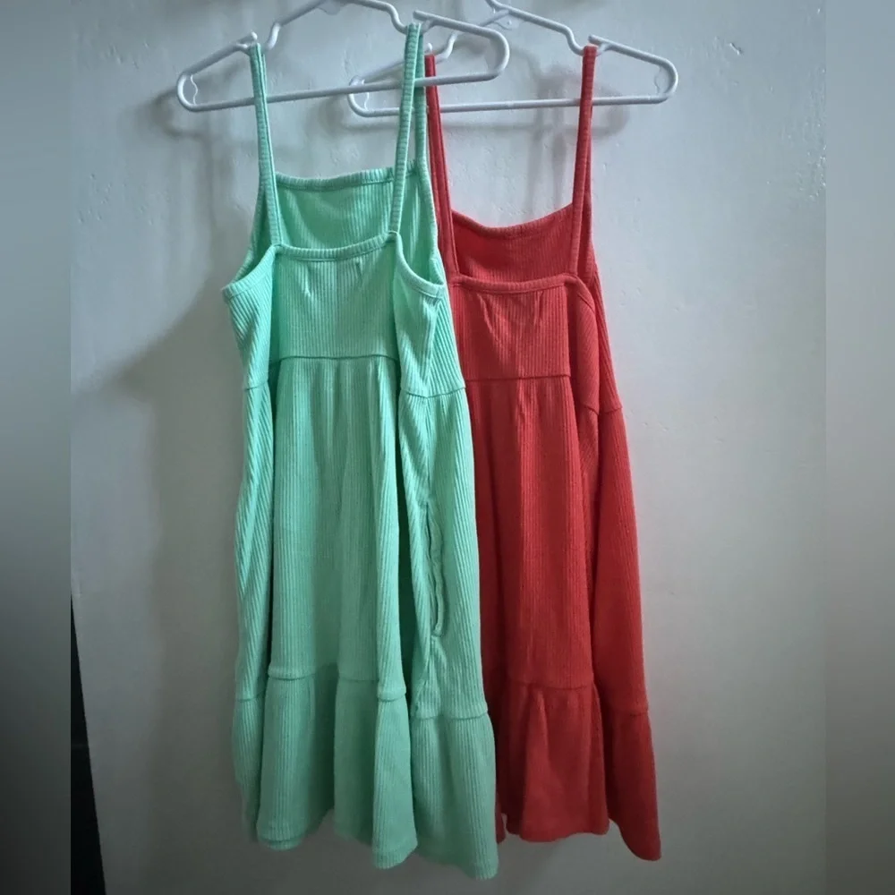 Old Navy Girls Rib-Knit Sleeveless Fit & Flare Dress Set of 2 Bundle Size M (8)